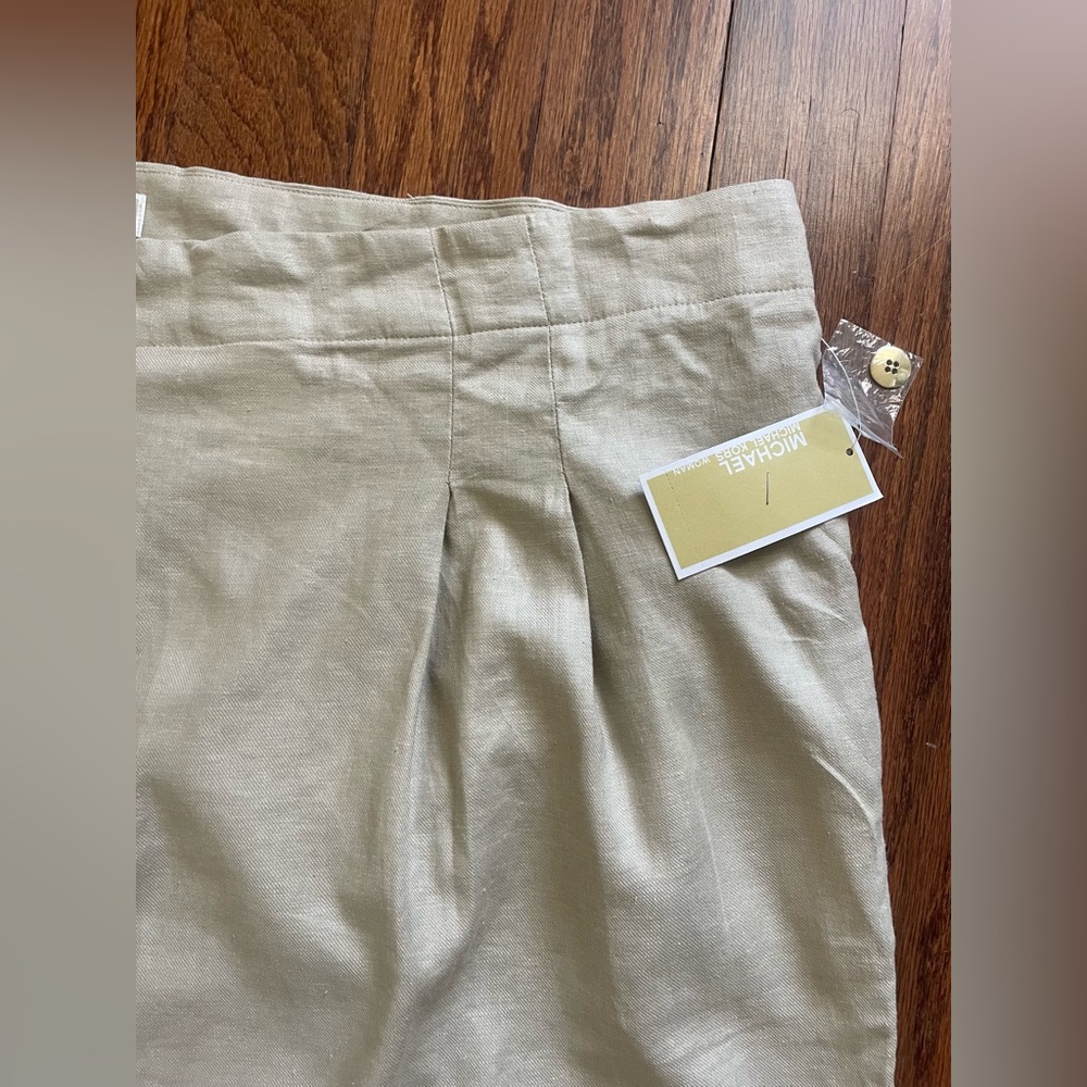 Michael kors wide leg high waist pants size 24W beige NEW - Picture 5 of 8